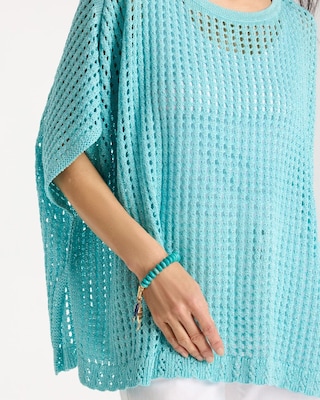 Lurex Open-Stitch Sweater Poncho | Chico's